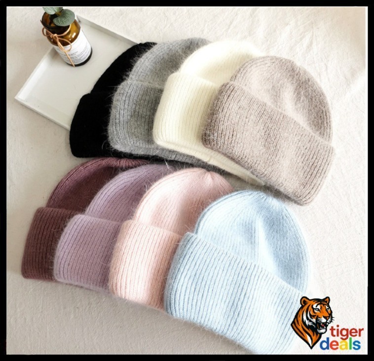 Winter Hat For Women Rabbit Cashmere Knitted Beanies Female Cap Beanie Hats New