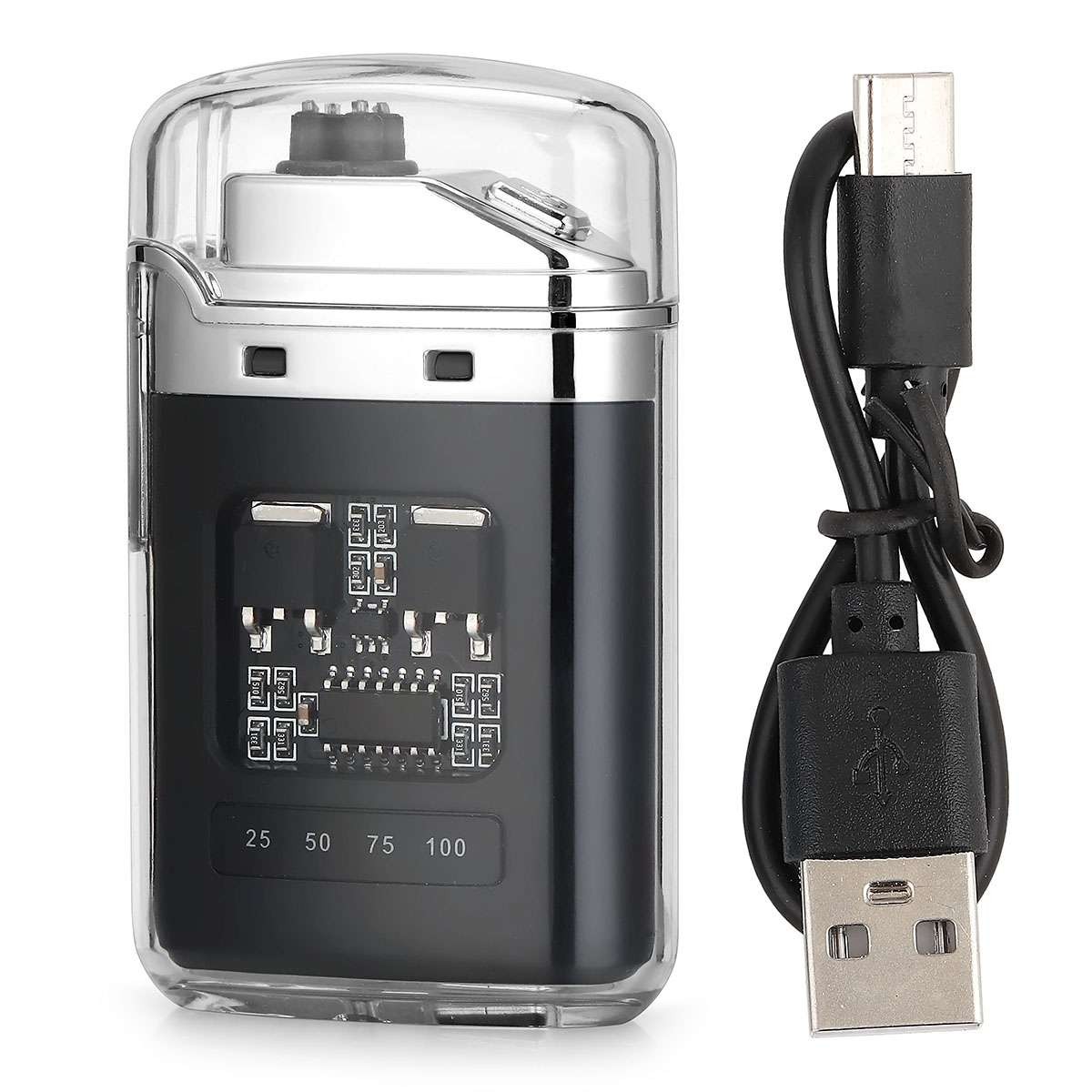 Windproof Double Arc Lighter, USB Rechargeable Electronic Lighter w/ 3 Color LED