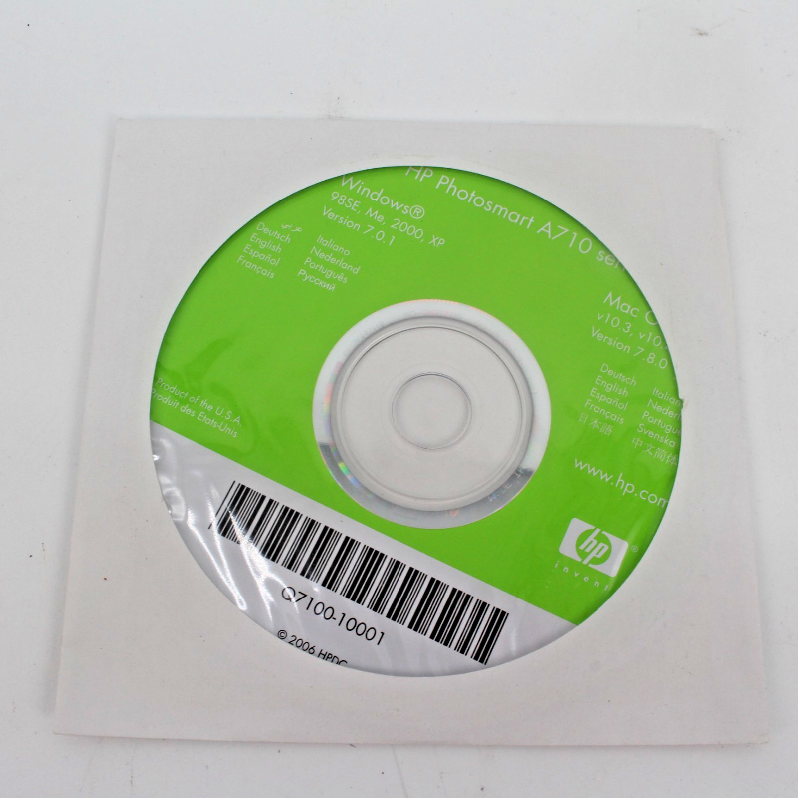 HP Photosmart A710 Series Printer Driver Installation CD Windows 2000 XP Vista