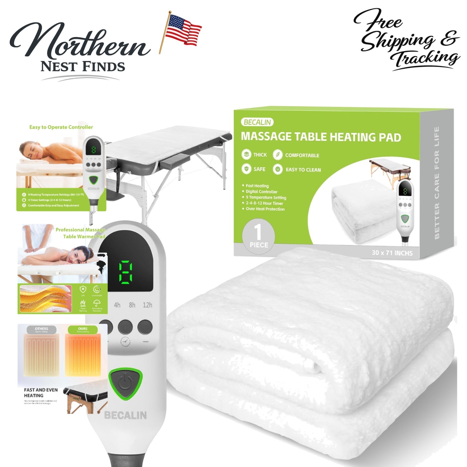 Professional Spa Heating Pad for Massage Tables – Overheat Protection & Comfort