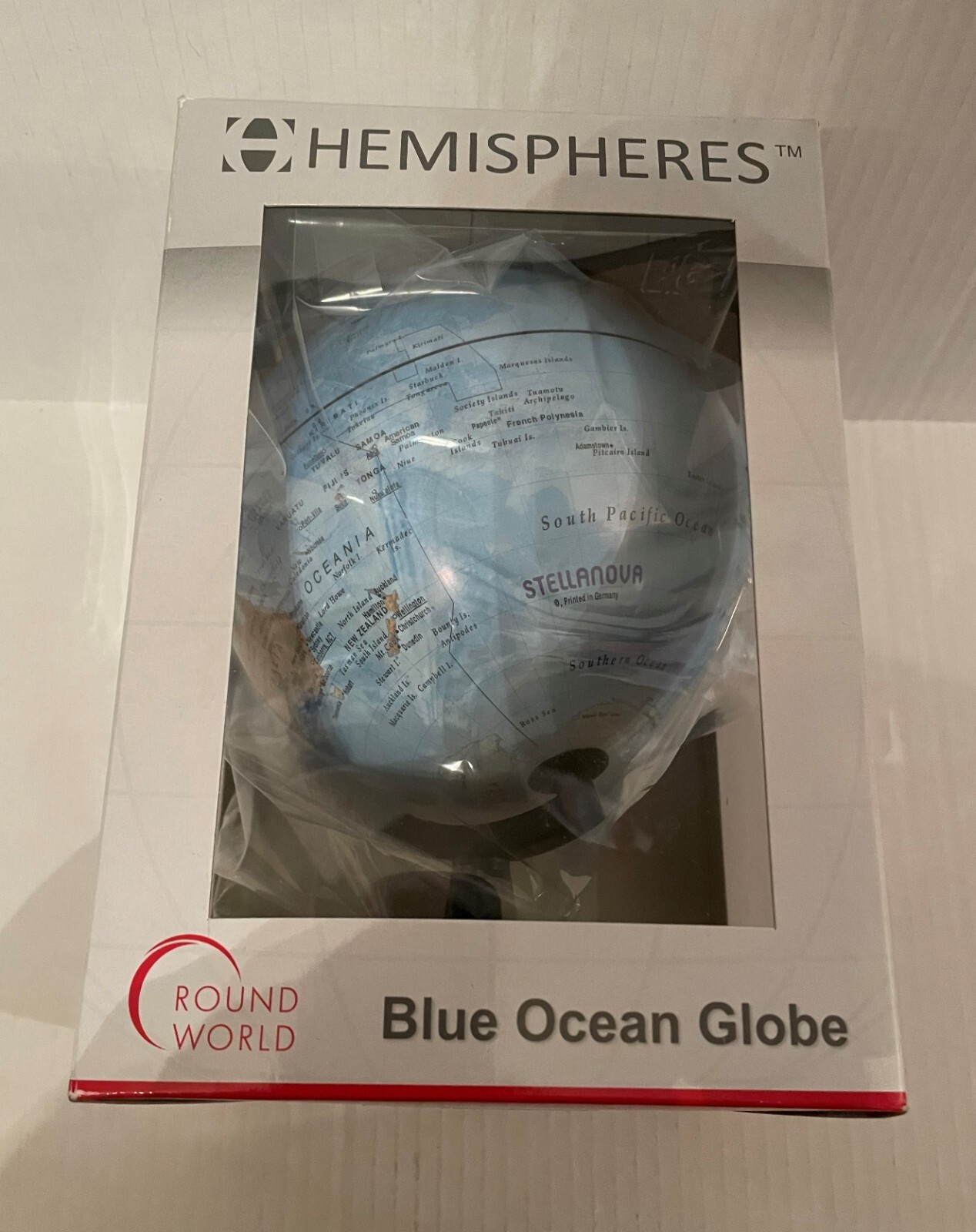 Round World Blue Ocean Globe 6 inch Diameter New in Box