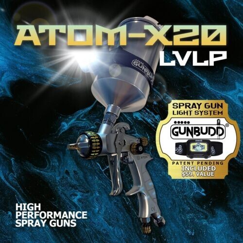 ATOM X20 LVLP Spray Gun – Auto Paint Solvent/Waterborne + Free GunBudd