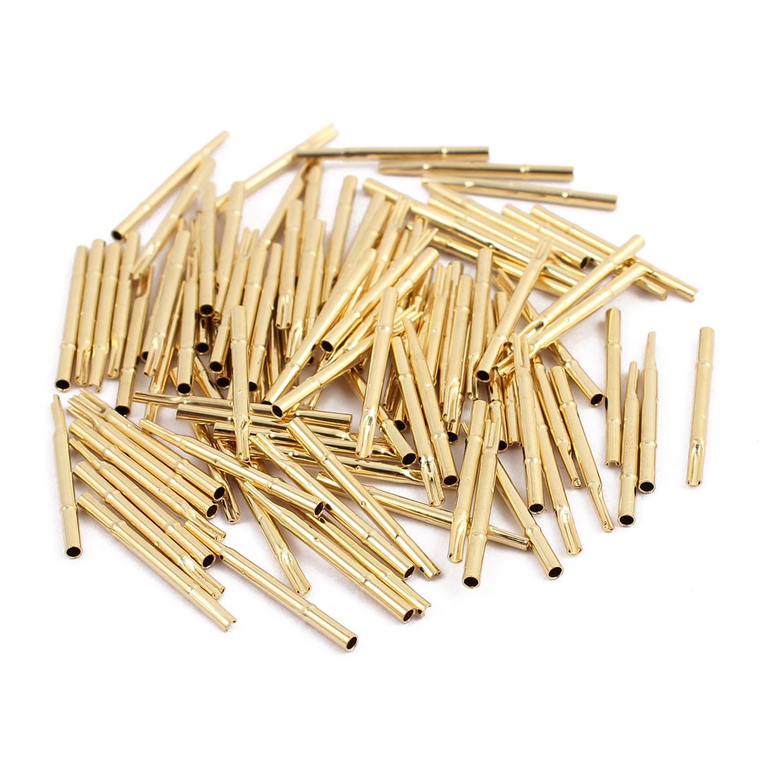 100pcs R75-3S 1.3mm Dia 17.5mm Length Metal Test Probe Needle Cover Gold Plated