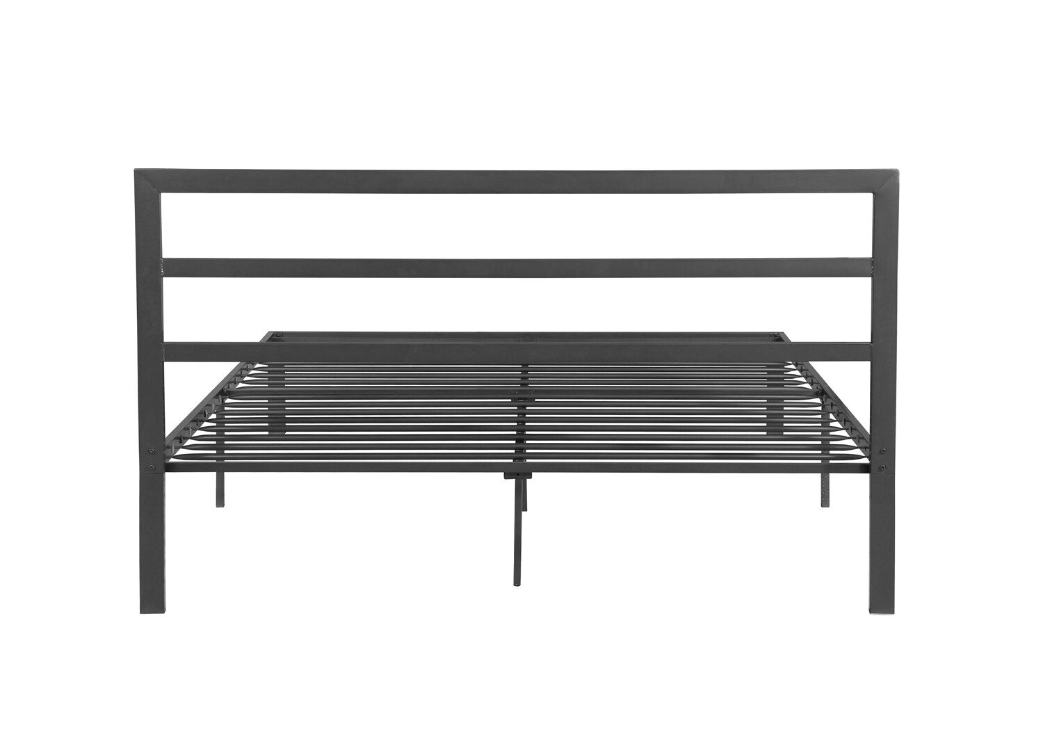 Modern Queen Size Bed Frame Metal Platform Bed Frame with Headboard Grey US