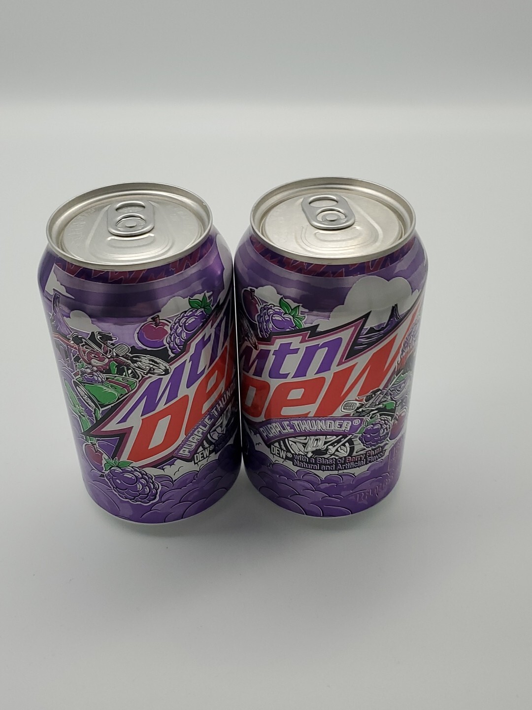 2 Full 2024 Mtn Dew Purple Thunder 12oz Dew Cans Mountain Dew Cans Mt Dew