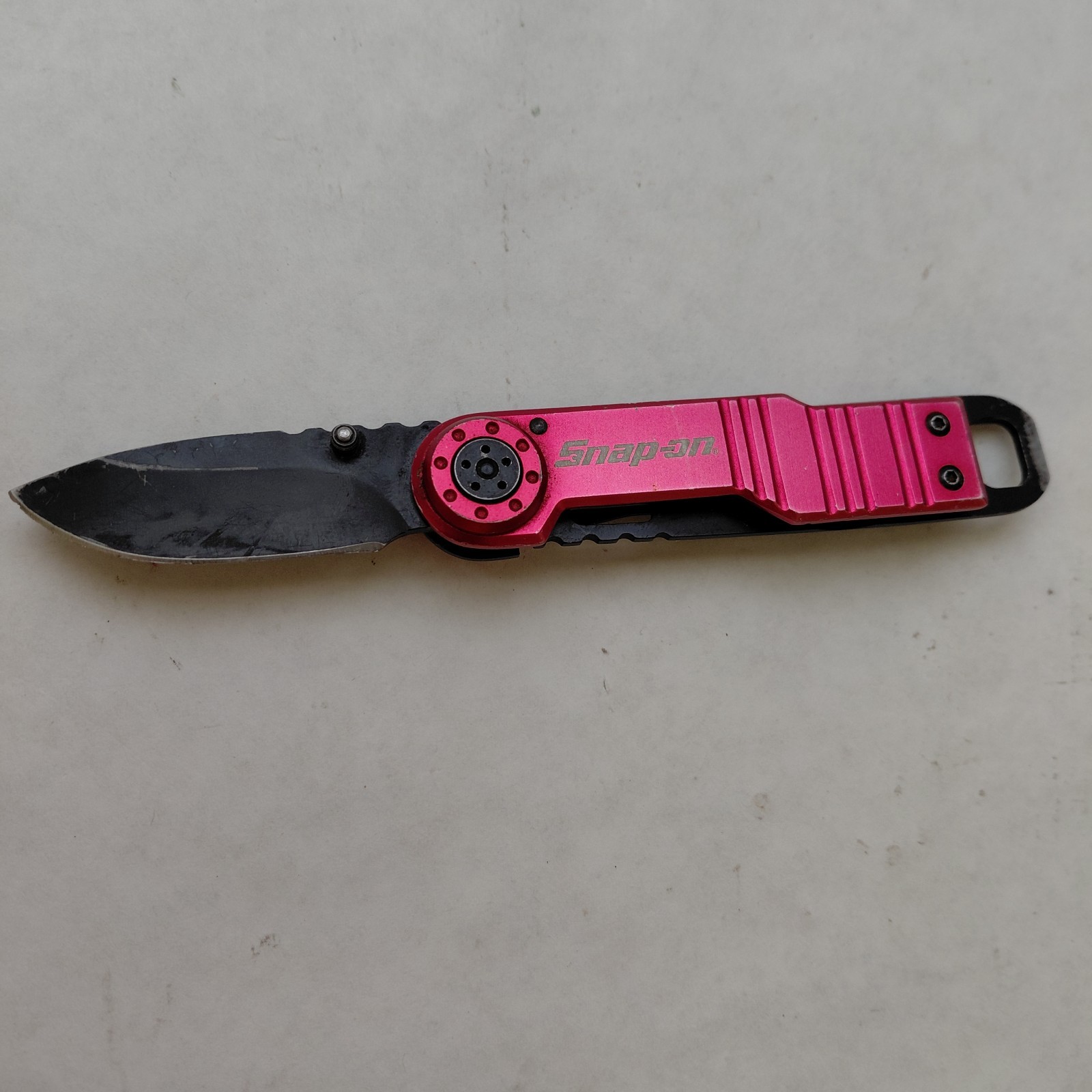 SNAP ON TOOLS Pocket Knife 5230 Tactical Frame Lock Red & Black Folding Knife 2”