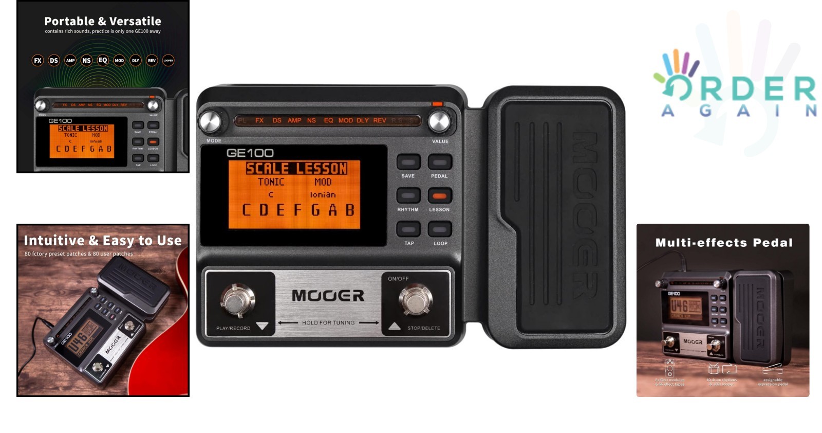 Multi-Effects Guitar Pedal 80 Presets 66 Effects Looper Drum Rhythms Wah