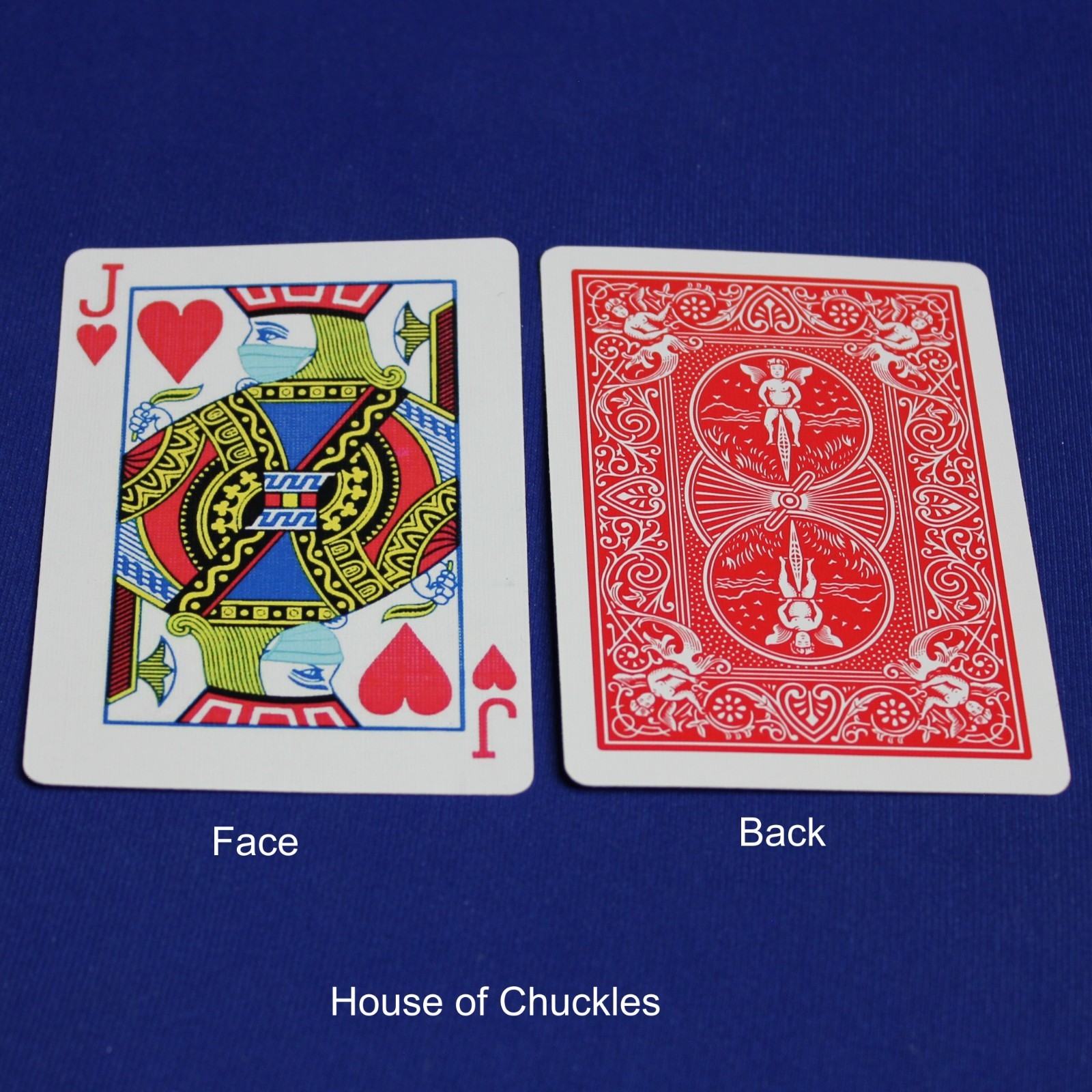 Covid Masked Jack of Hearts, Bicycle Printed Gaff Card, Red