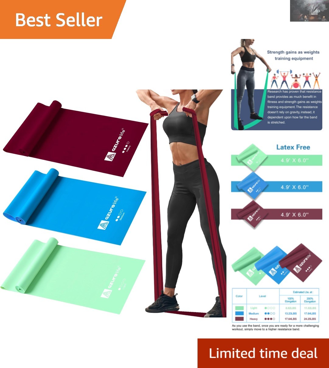 Lightweight Portable Resistance Bands - Ideal for Physical Therapy & Pilates