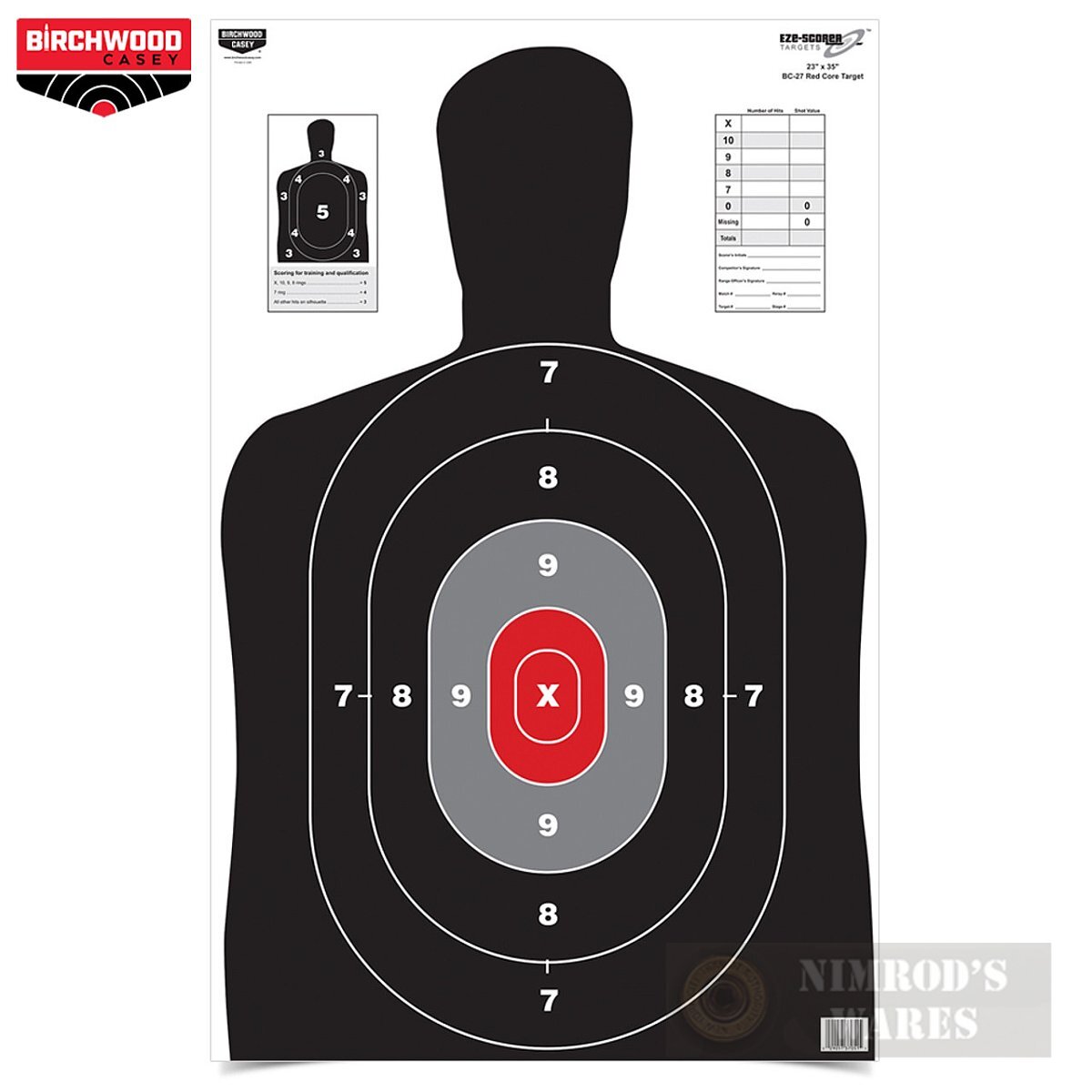 Birchwood Eze-Scorer TARGET 100-Pk 25"x35" Red Core BC27 BC-37051 FAST SHIP