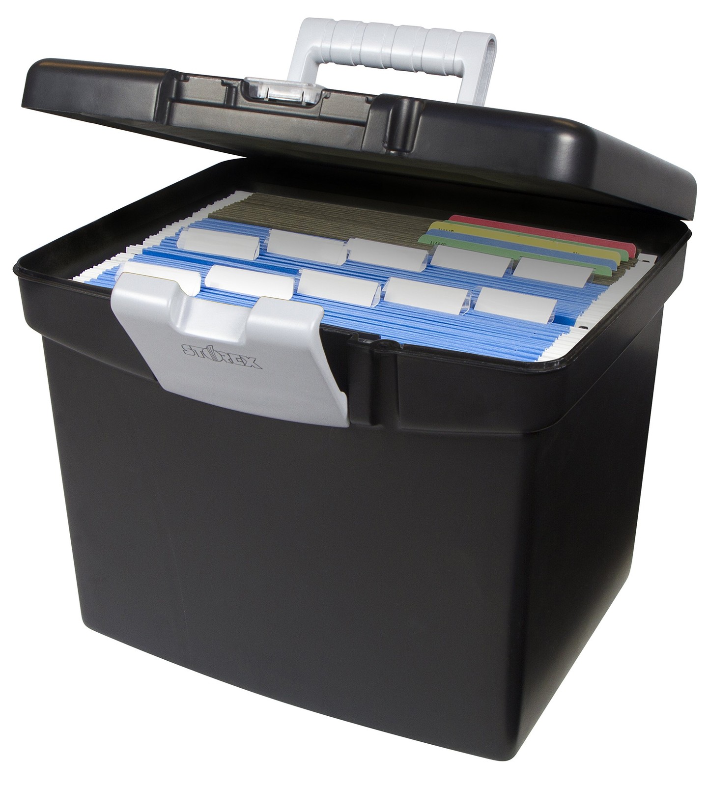 Storex File Storage Translucent Storage Lid Black 2-Pack
