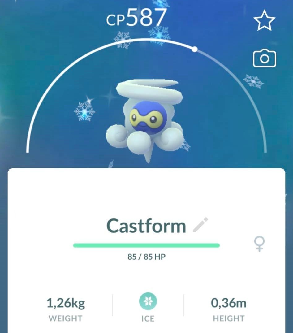- Shiny Castform Snowy - P T C - 20k stardust - Please see description