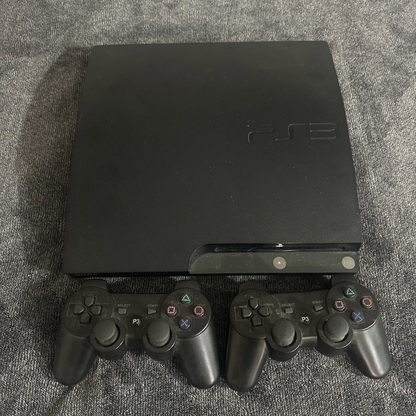 Sony PlayStation 3 PS3 Slim Console  CECH-2001B Parts Or Repair 2 Controllers