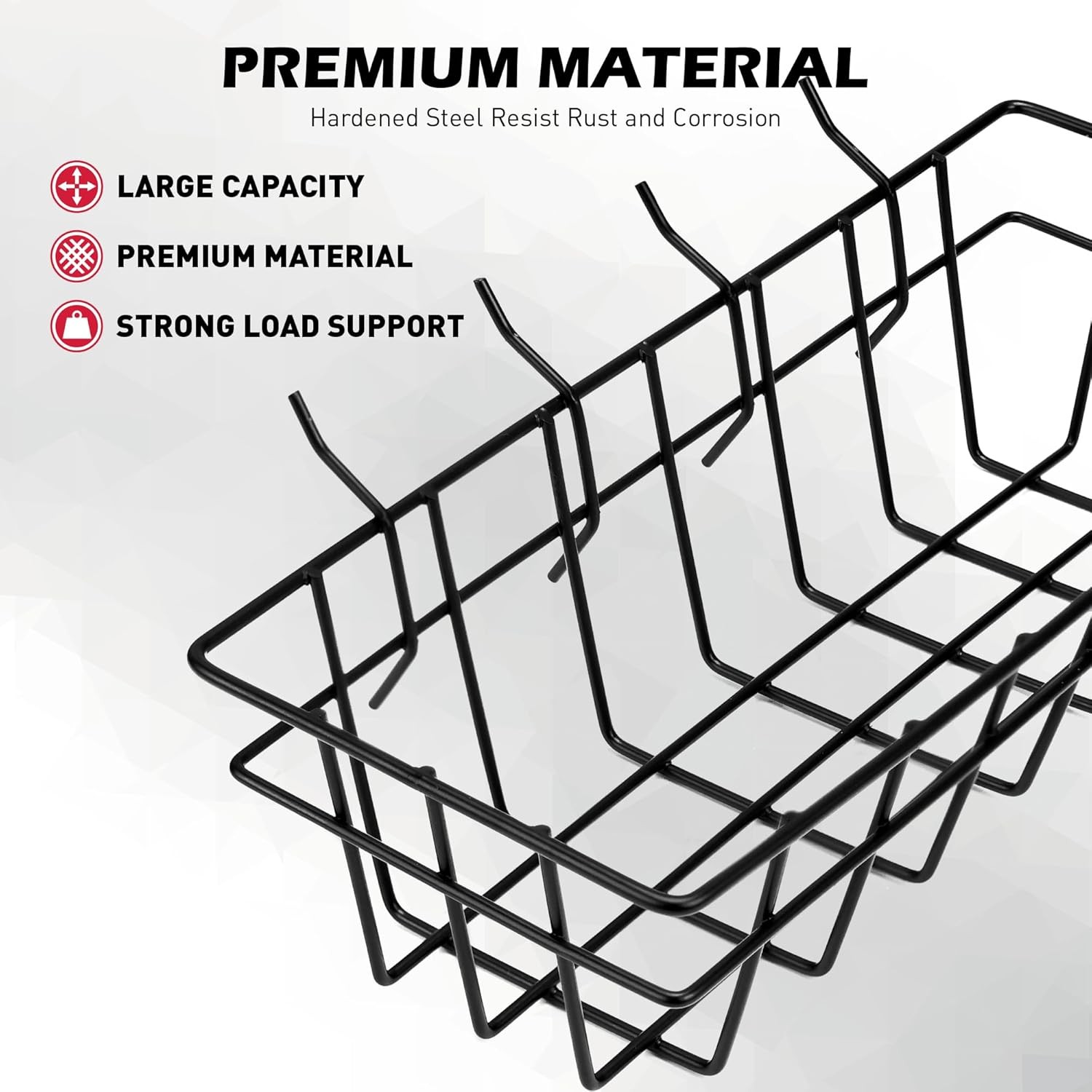 5-Piece Pegboard Baskets Set - Heavy Duty Peg Board Organizer Accessories Bin Se