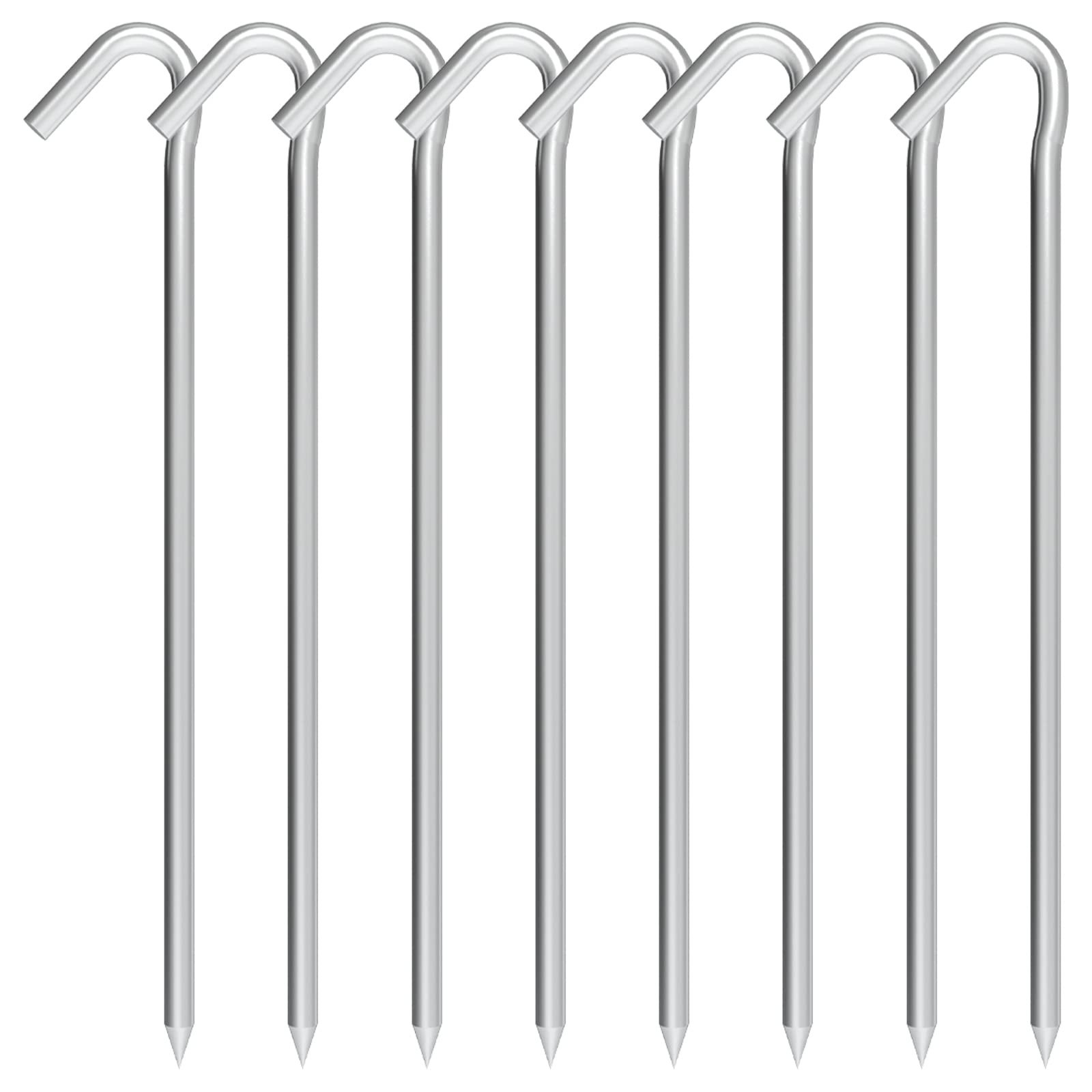 Tent Stakes 9 Inch, Tent Stakes Metal, Heavy Duty Tarp Camping Stakes, Metal ...