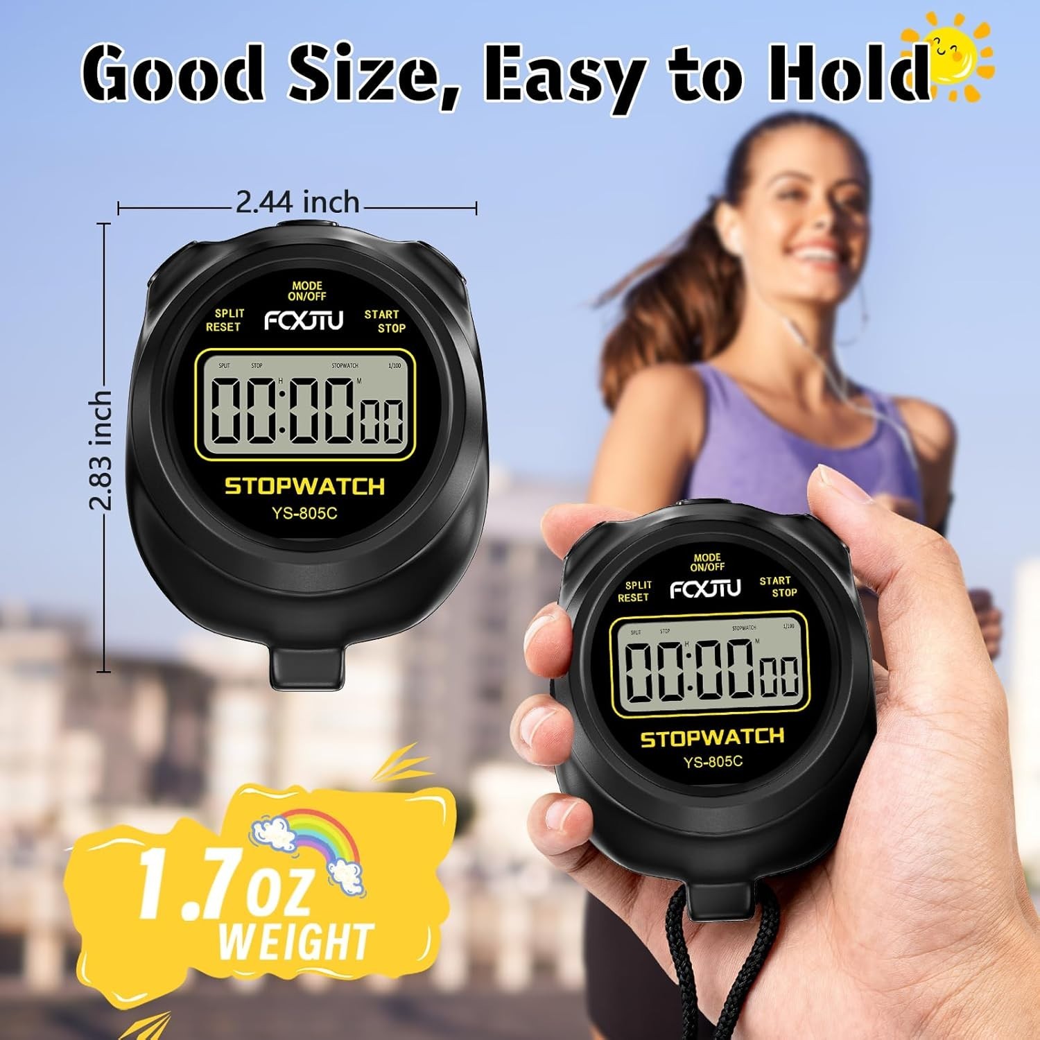 Simple Stopwatch Timer, Single Lap Stopwatch Countdown Timer, No Hourly Beep,...