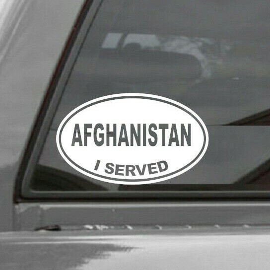 I Served Sticker Vinyl Decal Veteran War EURO OVAL Window Decal AFGHANISTAN