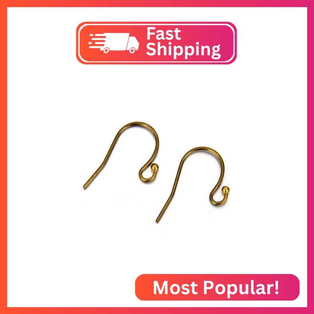 Adabele 200pcs Hypoallergenic Strong Ball End Fish Earring Hooks 22mm Dangle Ant