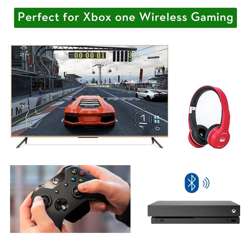 Uberwith Bluetooth Transmitter Dongle for Xbox Controllers - Stereo Black