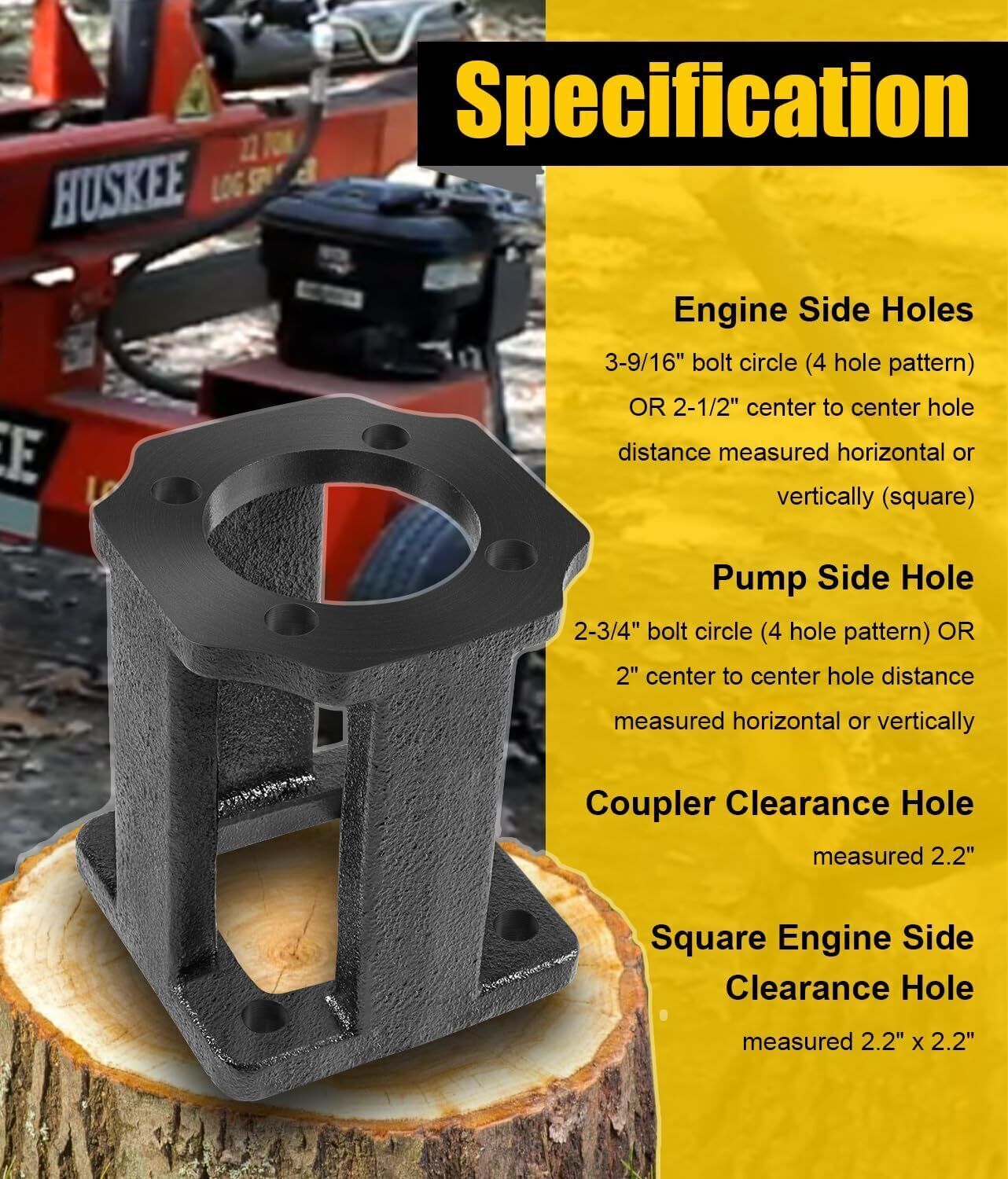 for 5-7 Hp Engines Log Splitter Hydraulic Pump Mount Replacement Brackets