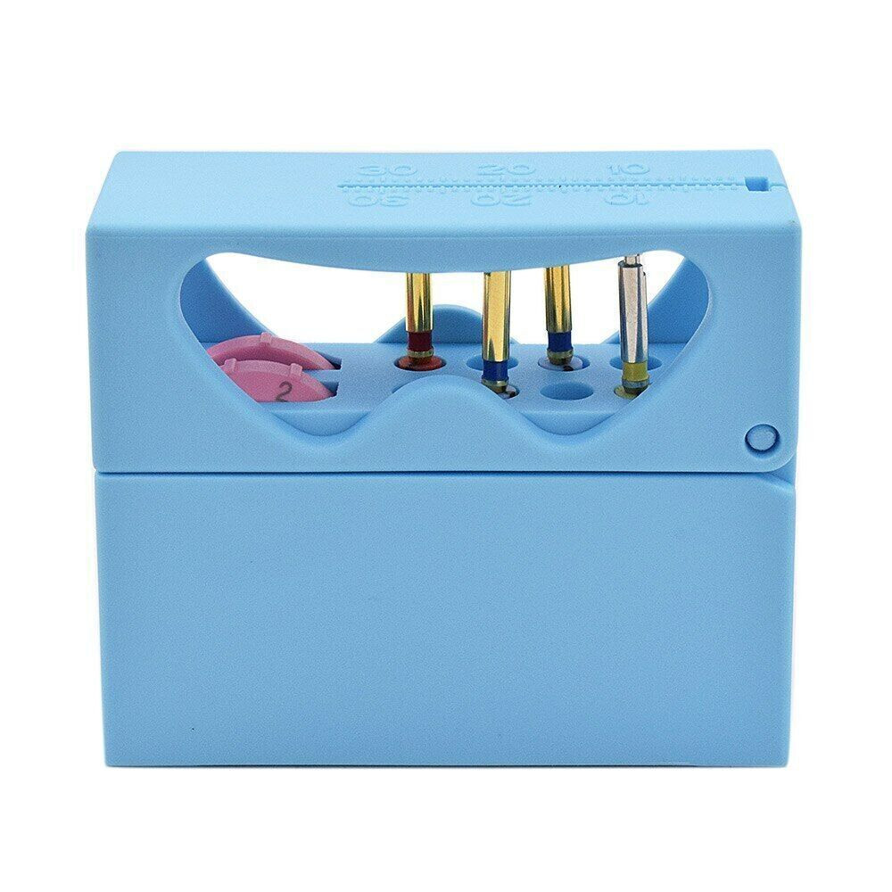 Dental 10 Holes Endodontic Files Holder With Memory Endo Box Block Light Blue