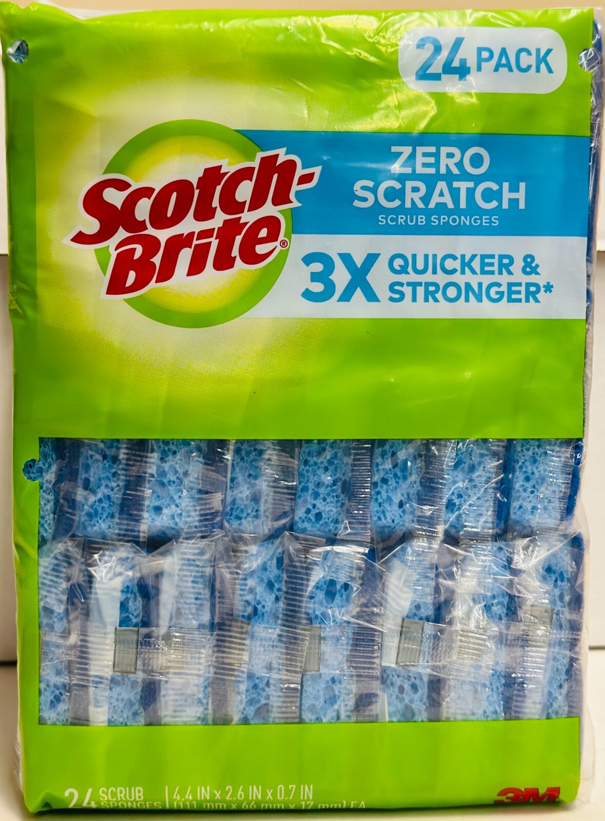 Scotch-Brite Zero Scratch Blue Sponges - 24-Pack (Non-Scratch) + Free Shipping