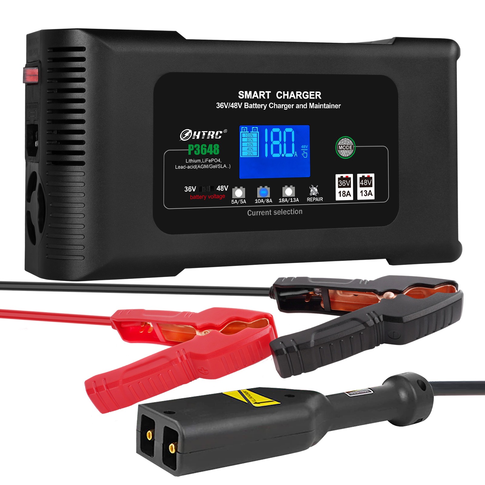 36 Volt 18 Amp Golf Cart Charger for EZGO TXT D Style Plug Smart trickle Charger