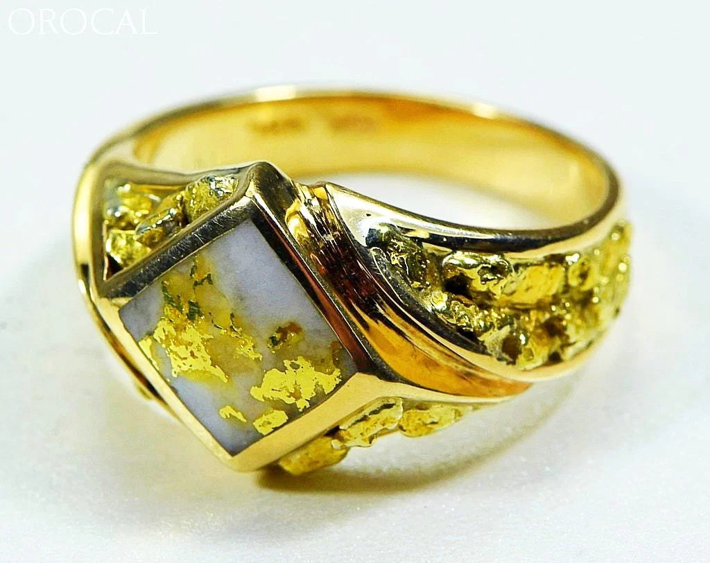 Gold Quartz Ring "Orocal" RM1083NQ Genuine Hand Crafted Jewelry - 14K Gold Casti