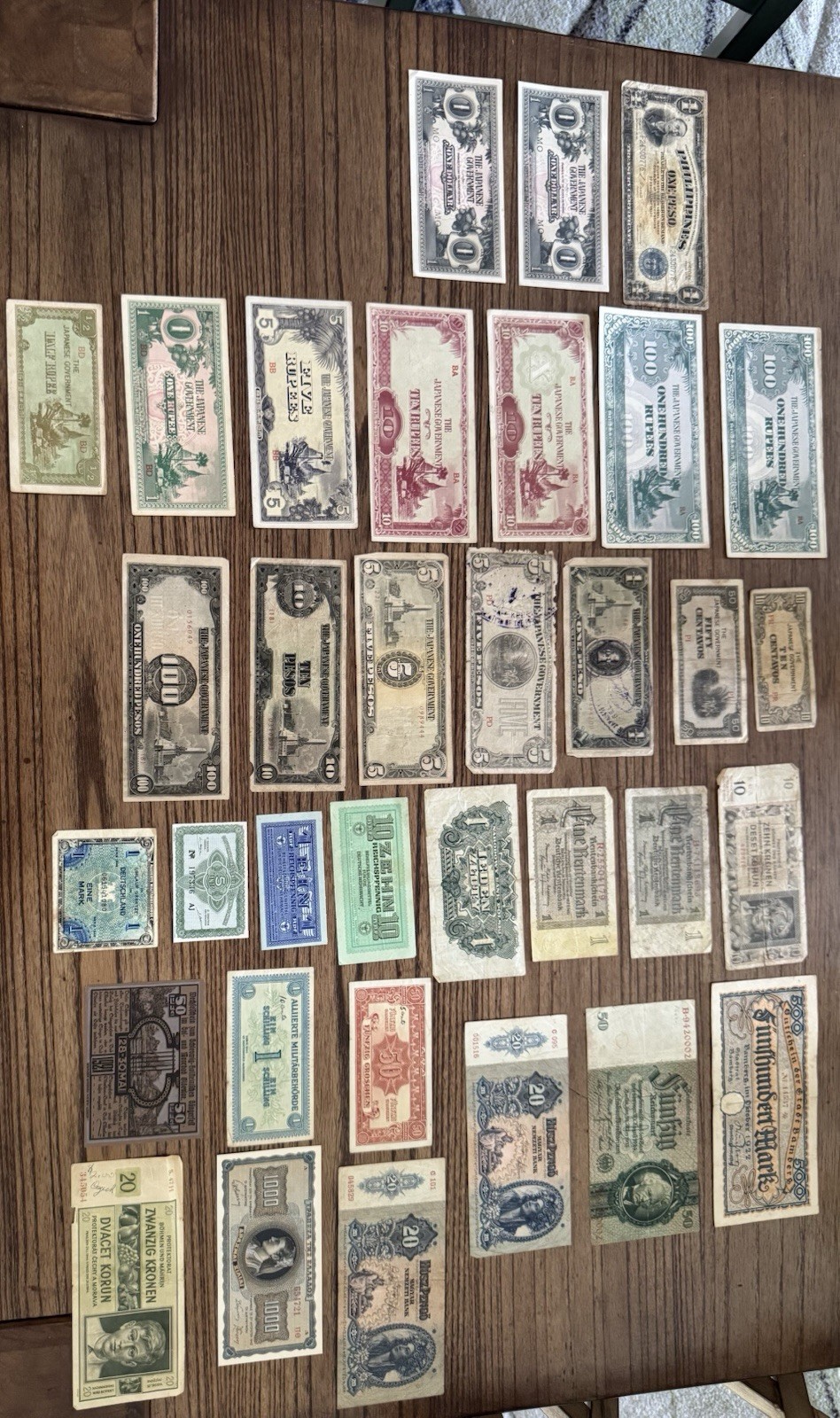 Lot of WW2 Banknotes - 34 items
