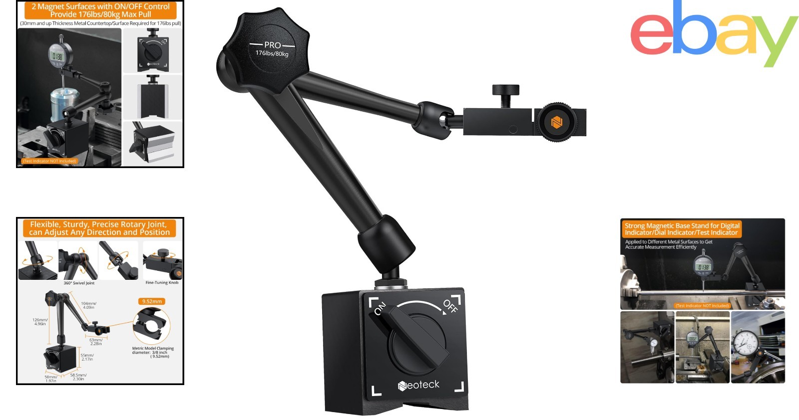 Adjustable Magnetic Base Stand with Strong Stability for Testing Instruments
