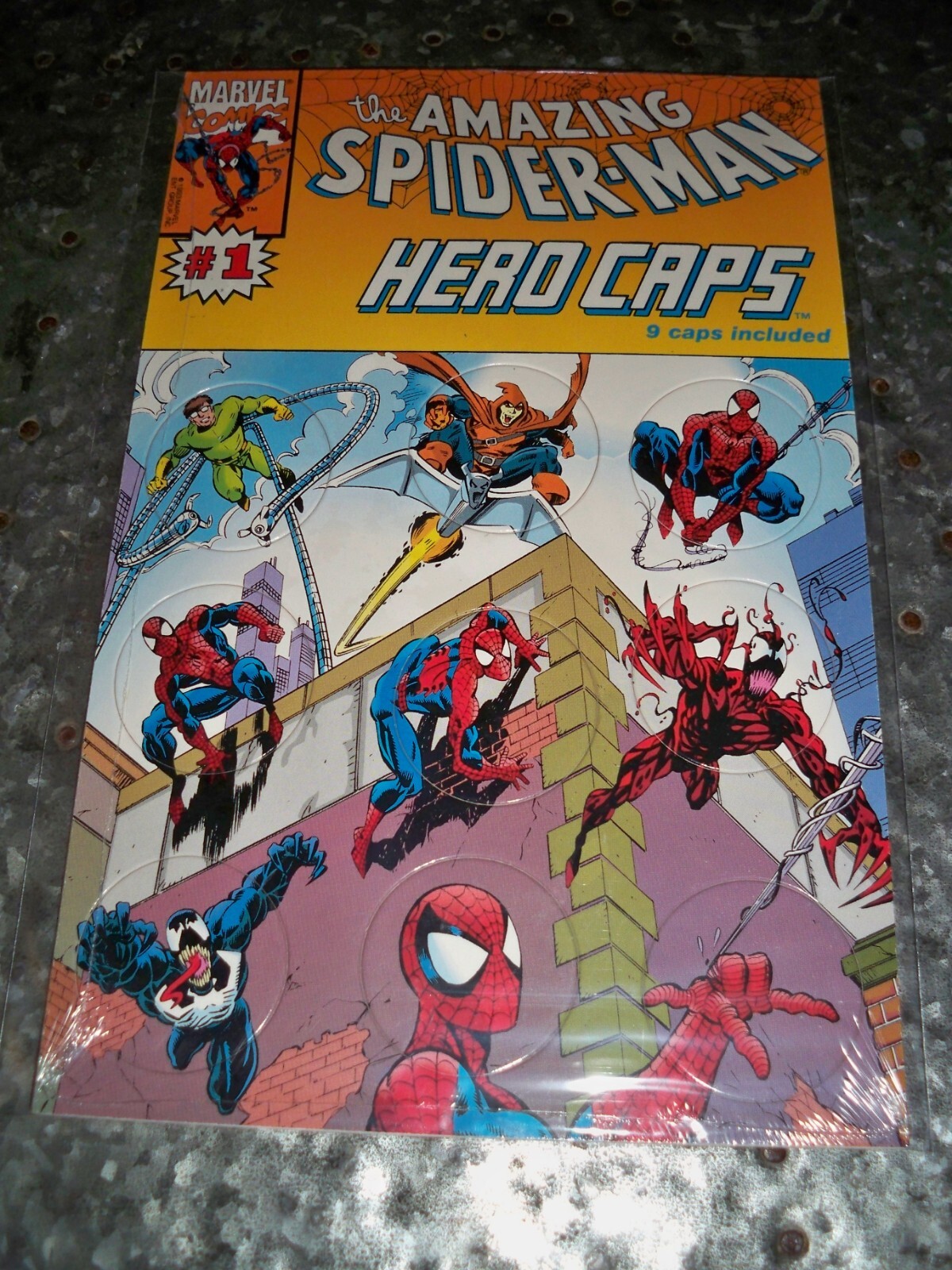 The Amazing SpiderMan Hero Caps / POGS #1 NEW SEALED 1-9 Venom HIGH GRADE RARE