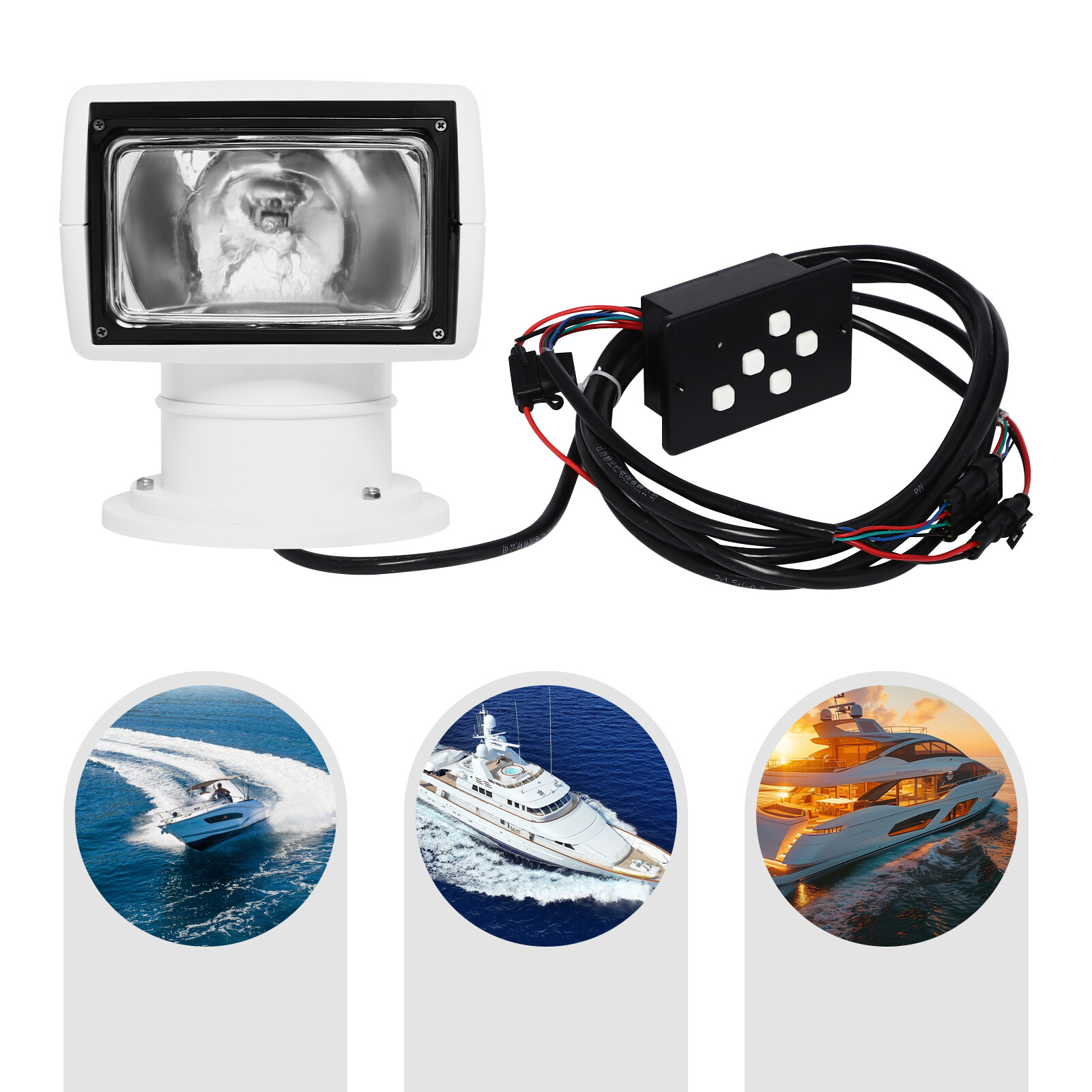White Boat Searchlight Boat Spotlight 100W Remote Control Spotlights 110v