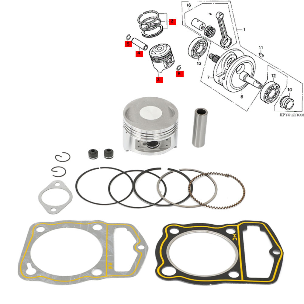 For Honda CRF150F 2003-2005 63.5mm Standard Piston Rings Pin Kit & Gasket Set