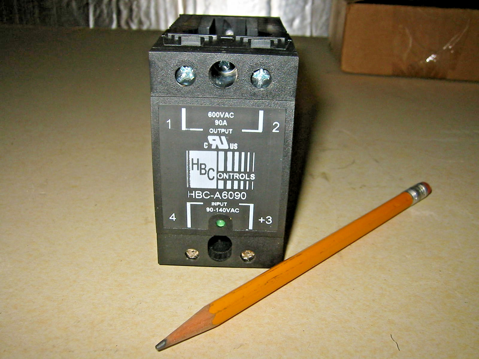 HBC-690CHAA Solid State Relay, 600VAC, 90A, 1 phase w /radiator, 90-140vac coil