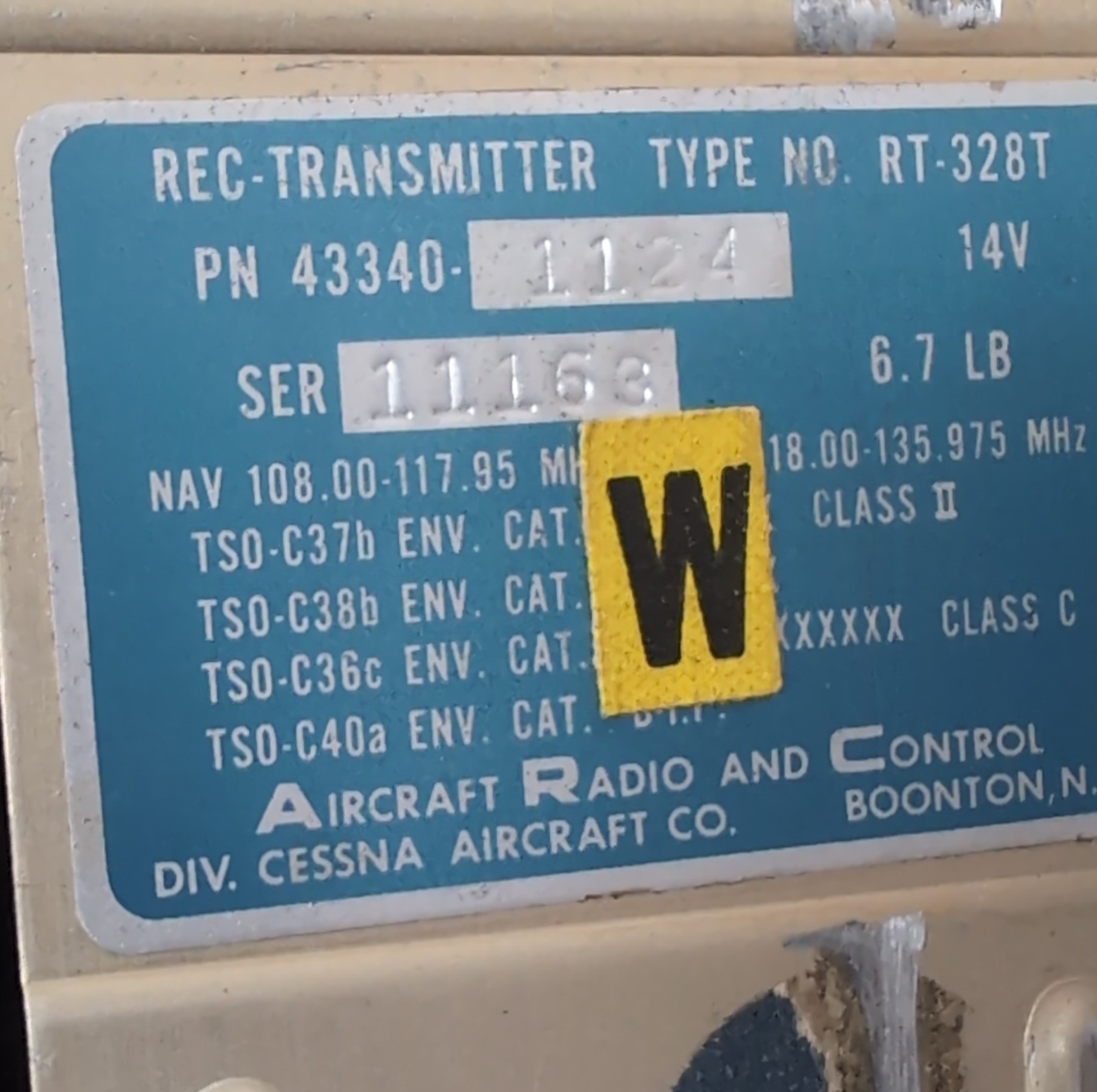 RT-328T P/N: 43340-1124 NAV/COM