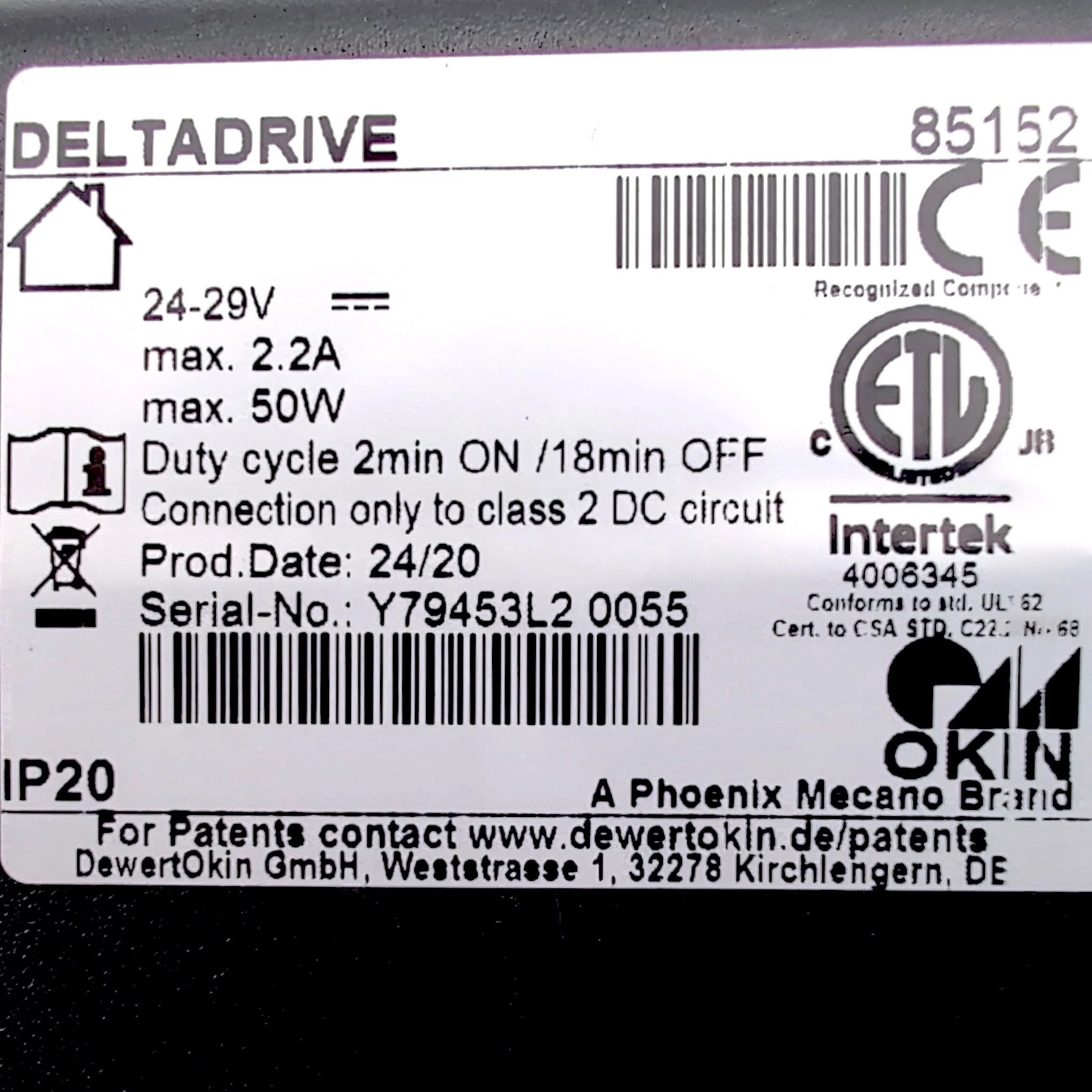 Pride Mobility | Deltadrive 85152 | MOT1609899 | Lift Recliner Motor