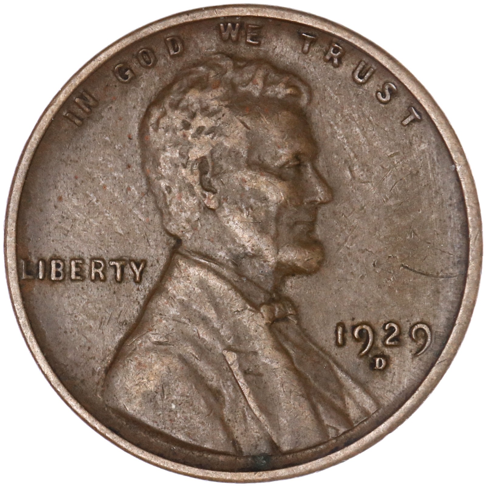 1929 D Lincoln Wheat Cent Very Fine Penny VF