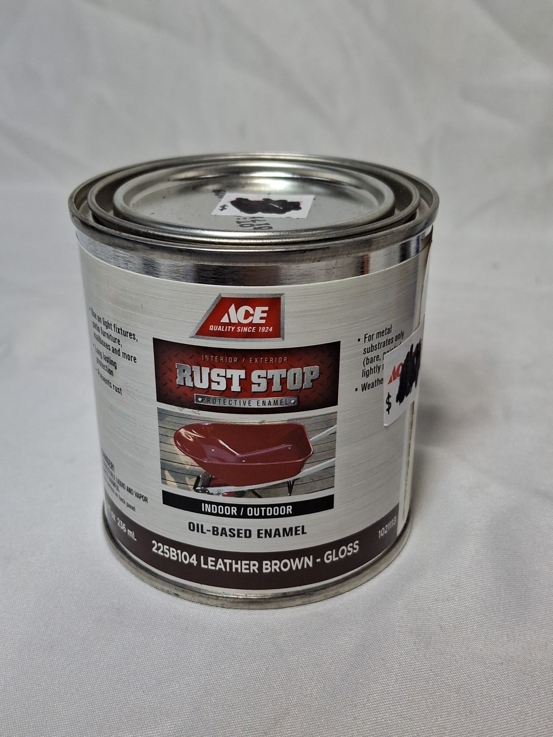 ACE RUST STOP Protective Enamel Paint Stops Rust, 8-Ounce, Leather Brown  Gloss