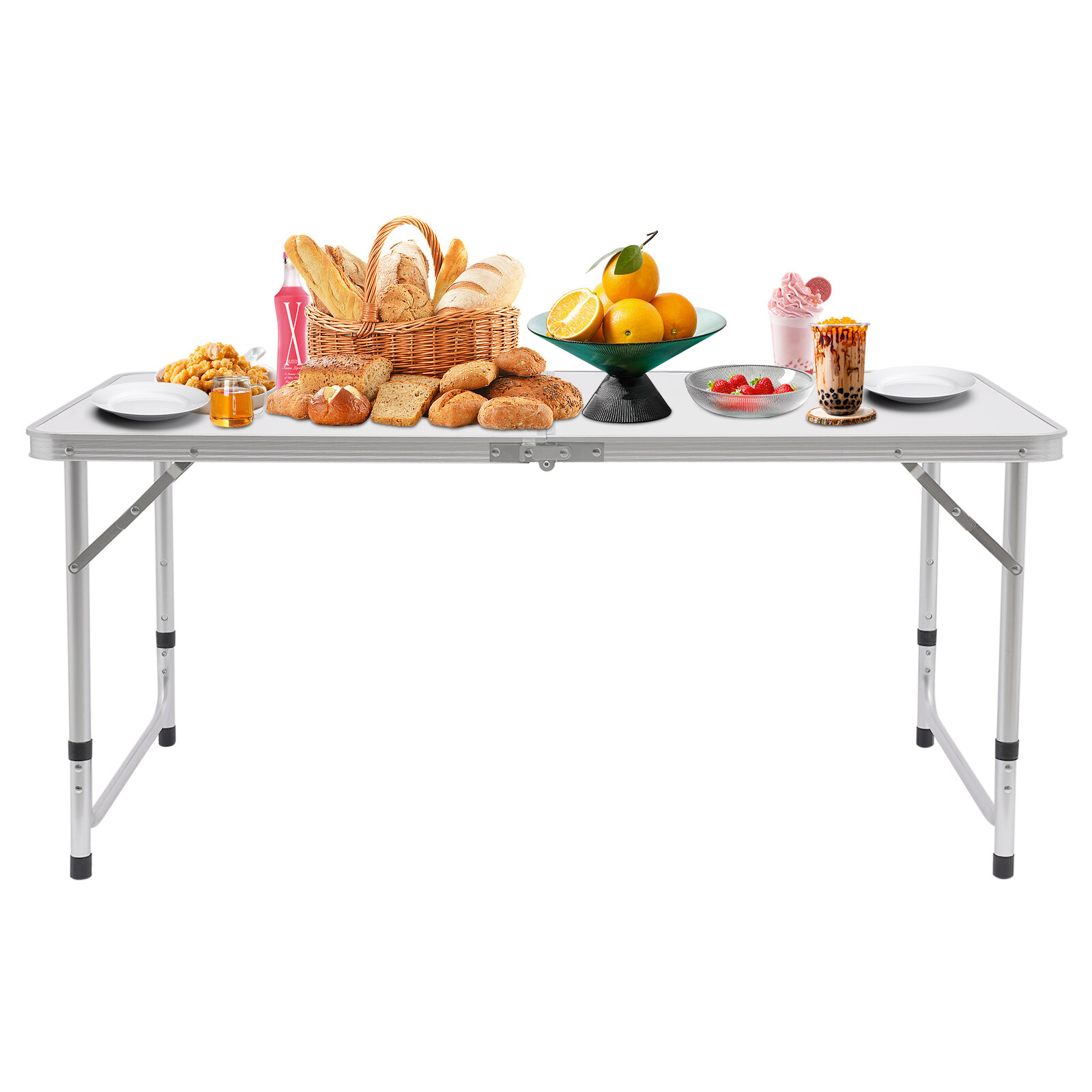 Portable Folding Table - Adjustable Height for Indoor & Outdoor Use