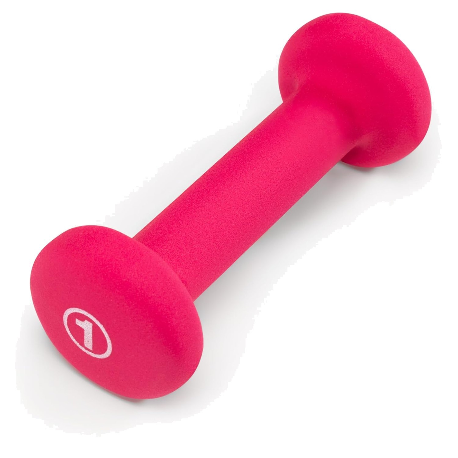 Compact and Safe 1-lb Neoprene Dumbbell in Fuchsia for Home Fitness Enthusiasts