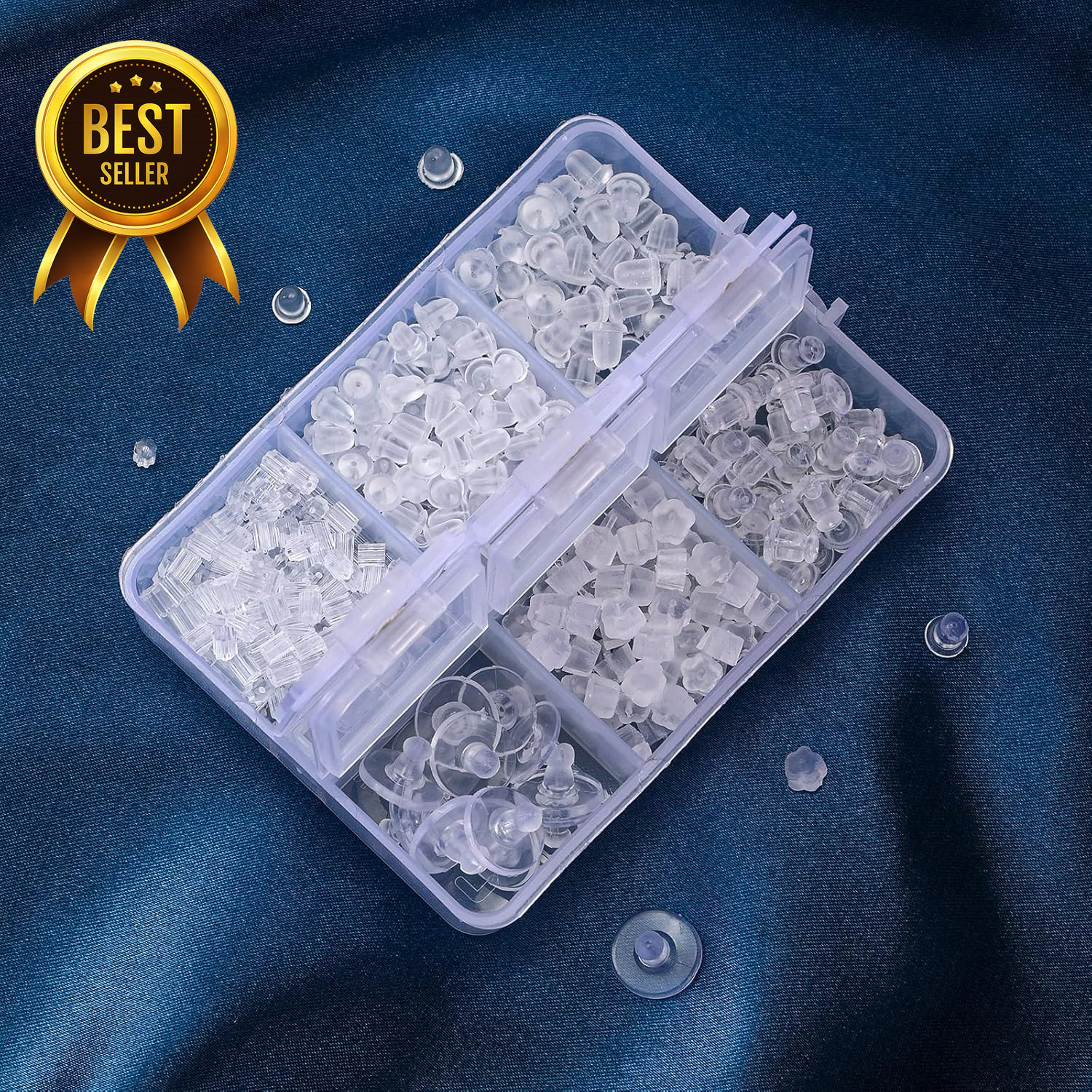 600pcs Silicone Earring Backs Clear Soft Hypoallergenic Clutch Stoppers Kit