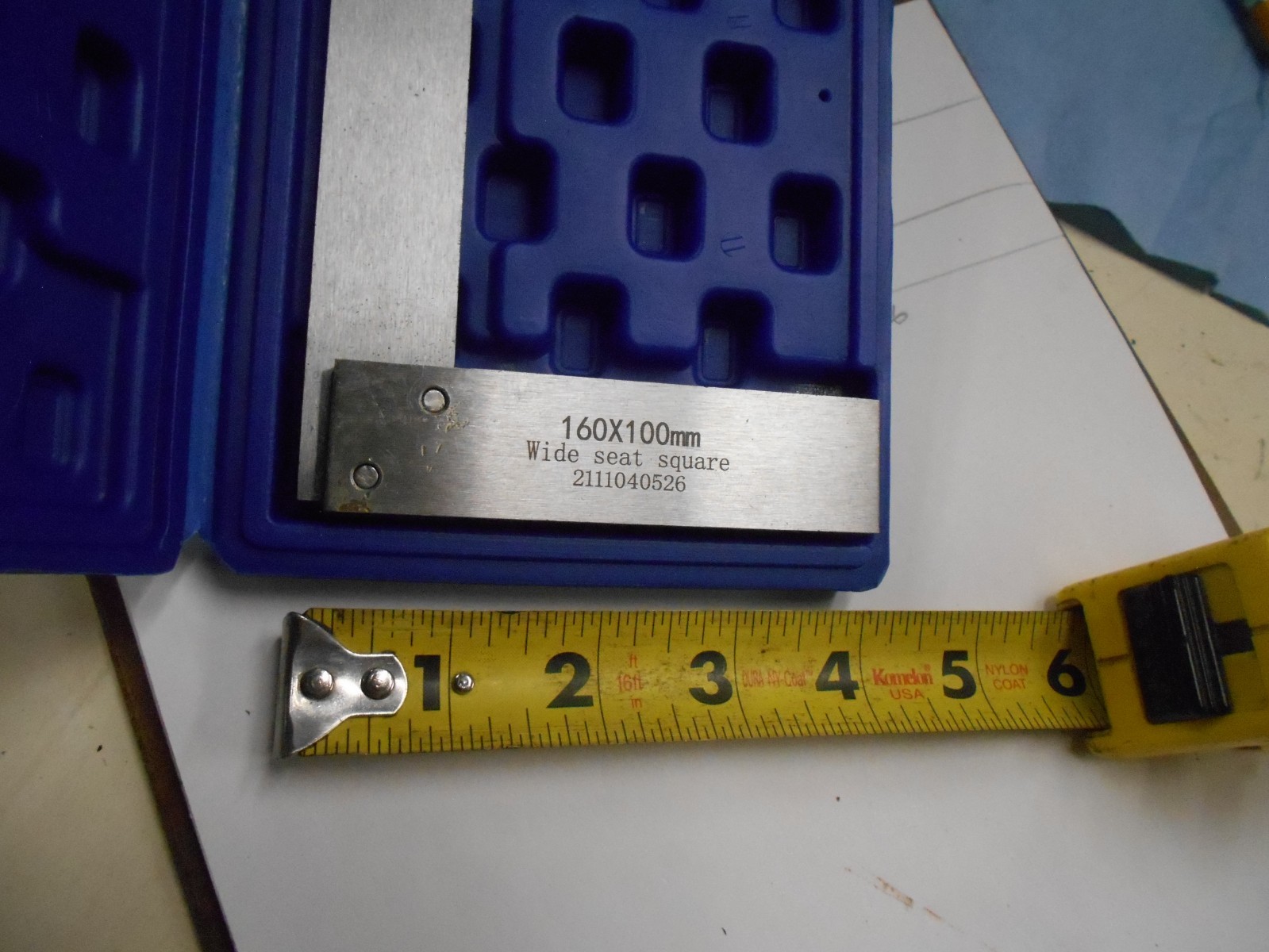 160 x 100 MM Wide Seat Precision Square in Case
