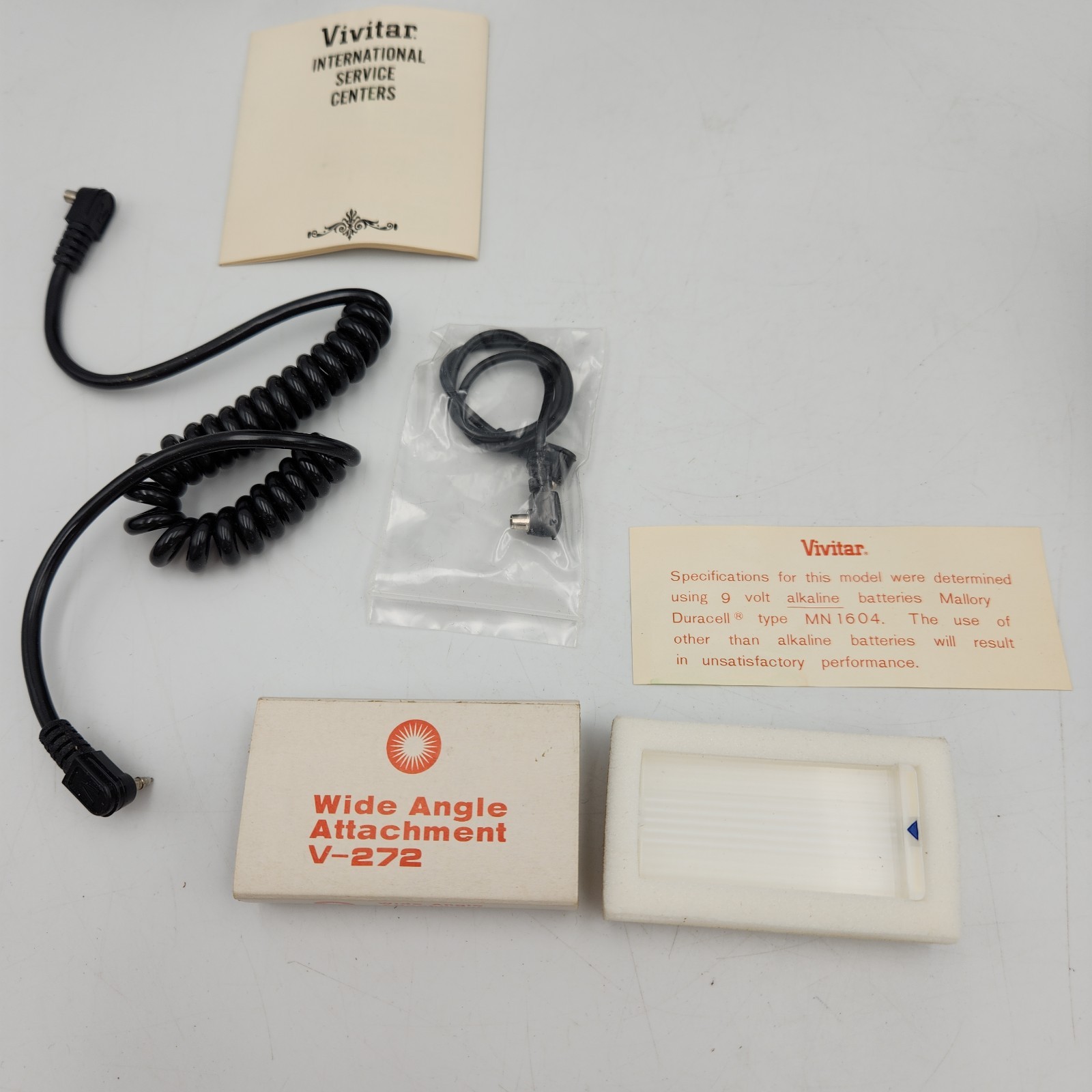 Vintage Vivitar 272 Auto Thyristor Camera Flash Box Case Accessories Works