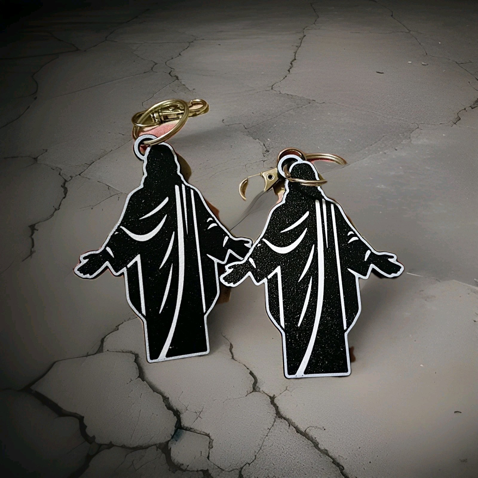 Jesus Keychain Open Hands - 3D Printed Lot Of 2