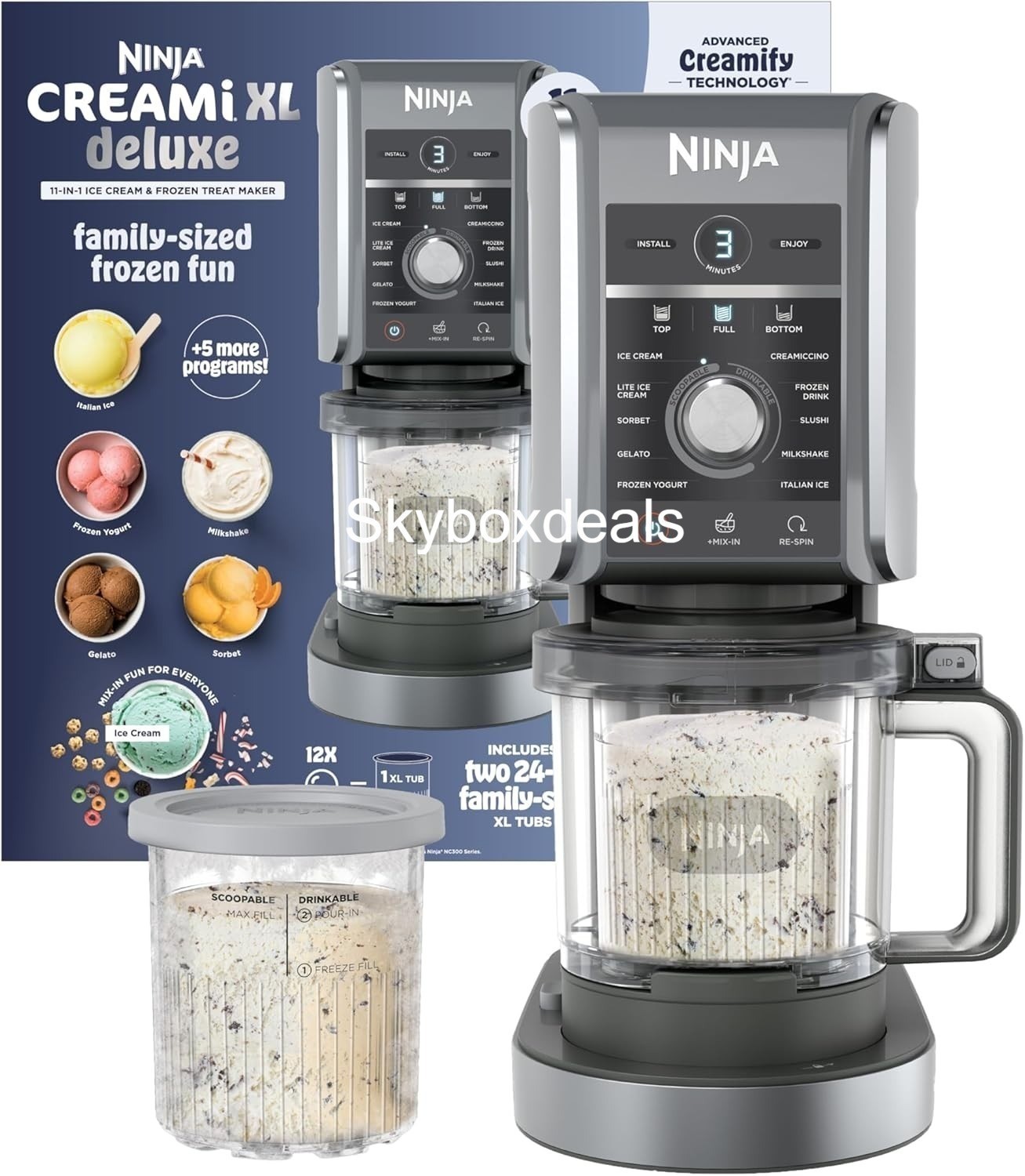 Ninja CREAMi Deluxe 11-in-1 XL Ice Cream Maker w/ Two 24-Oz. Pints - NC501 - NEW