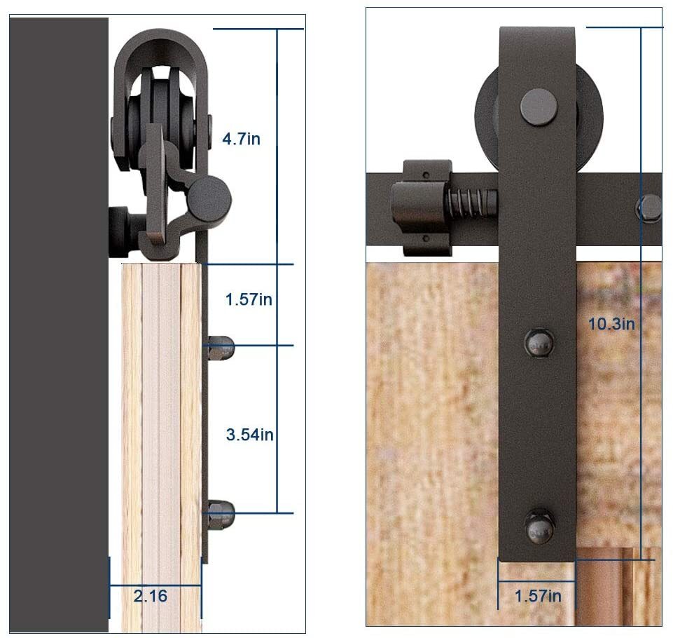 5-20FT Sliding Barn Door Hardware Roller Track Kit for Single Double Door