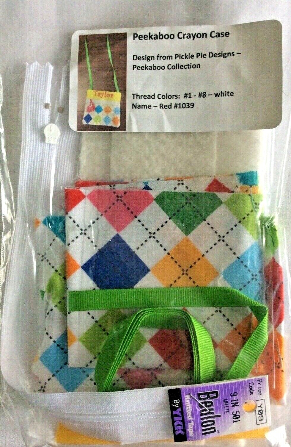 PEEKABOO CRAYON CASE KIT TO BE USED WITH PICKLE PIE DESIGNS -PEEKABOO COLLECTION