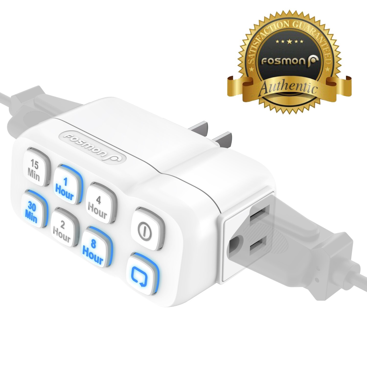 Fosmon [ETL Listed] Countdown Timer Outlet 3-Prong Grounded With Repeat Function
