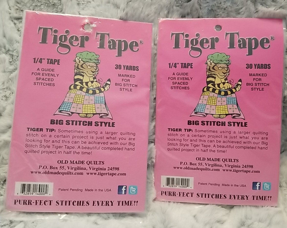 Lot of 2 - Tiger Tape Big Lined Stitching Tape, 30 Yards, White