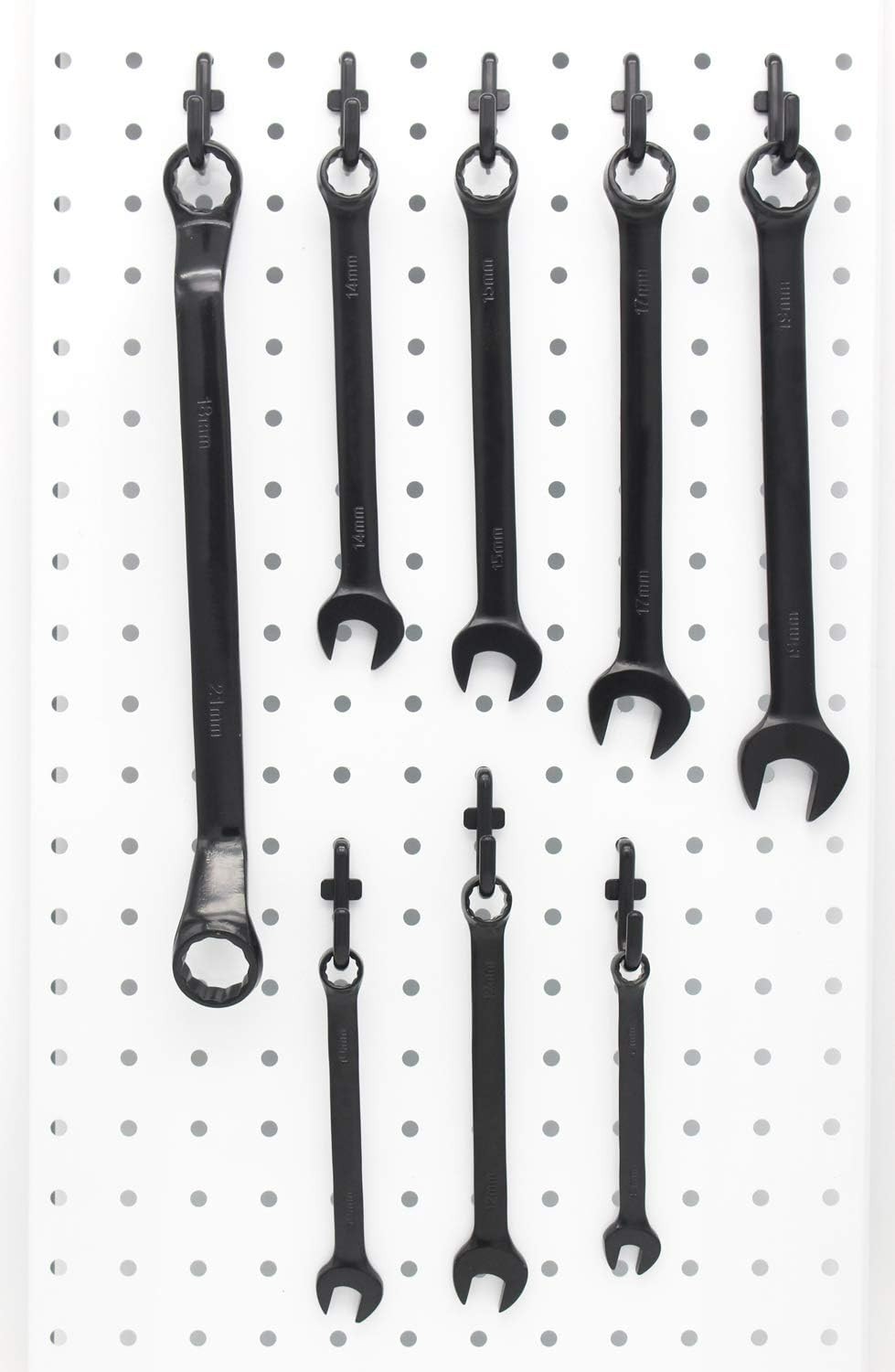 100 Count Black Peg Hooks - Adjustable Metal J Hooks for Organizing & Safety